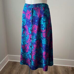 80s Floral Vibrant Skirt